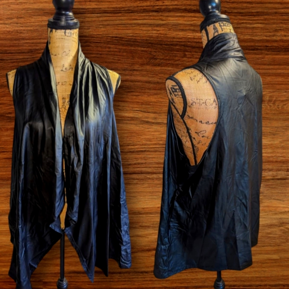 Black Women's Faux Vest